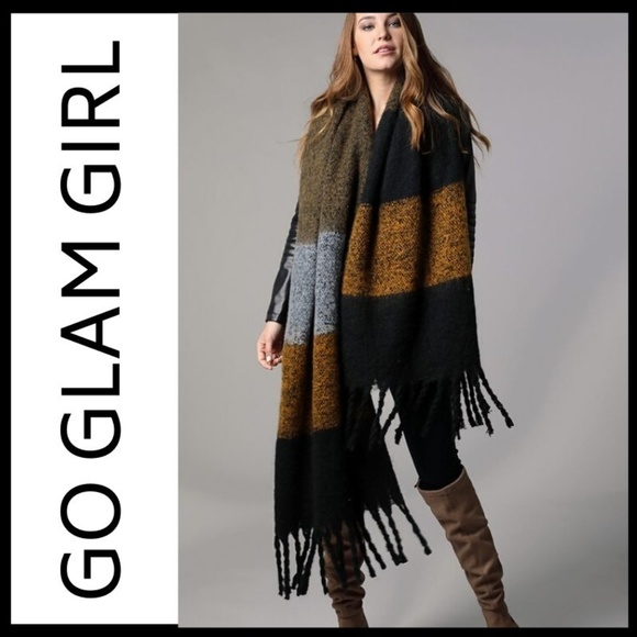 NWT Soft Chunky Wide Stripe Oversized Scarf - Picture 5 of 5